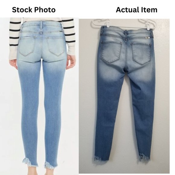 Women's Light Blue Distressed Jeans - Picture 2 of 14